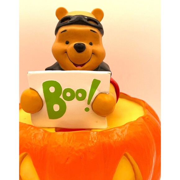Disney 1999 Winnie The Pooh Halloween Blow Mold BOO Pumpkin Light Up Vintage EUC - Picture 2 of 16